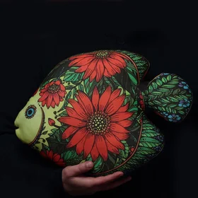 Подушки с фото: подушка - карп - маки